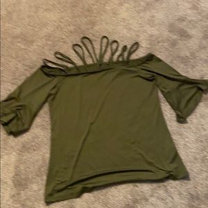 Strappy olive shirt